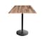 Holland Bar Stool Co 42 Tall OD214 Black Table Base w22 Diameter Foot and 36x36 Square Rustic Top, IndoorOutdoor OD214-2242BWODS36SQRustic - alternate 1